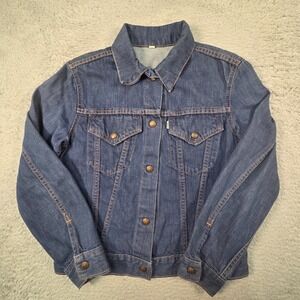 Vtg Levi's Jean Jacket Big E Womens M 60s For Gals Type III Trucker White Tab 70